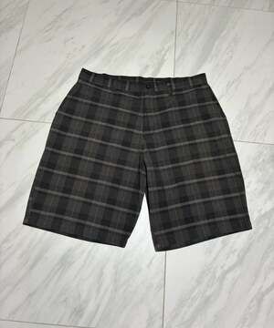 Subculture Mens Gray Plaid Flat Front Bermuda Shorts